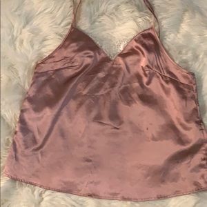 Women’s pink silk camisole.